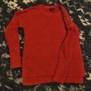 Waffle Knit Sweater w/ Button Detail